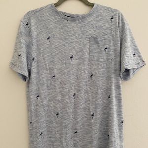New Blue T-Shirt w/ Flamingos, Men’s Small